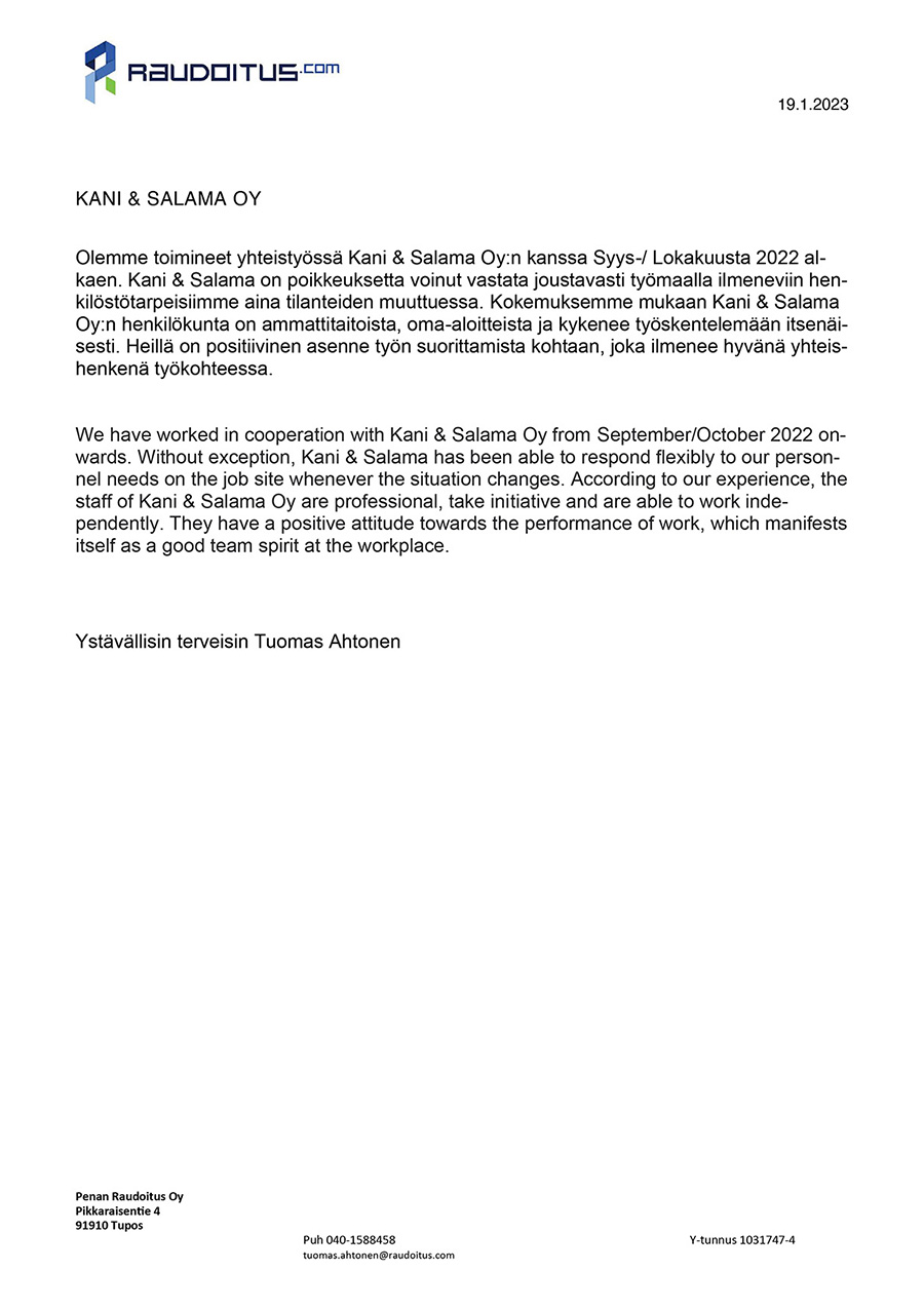 Kani & Salama Oy suositus-11